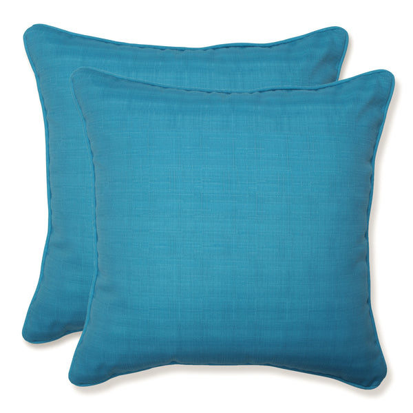 Outdoor/Indoor Veranda Turquoise 18.5-inch Throw Pillow (Set of 2)