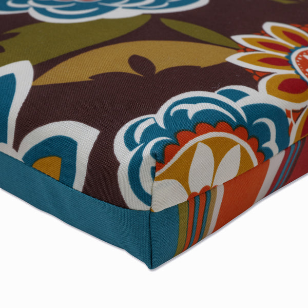 Pillow Perfect Cuscino Seduta Outdoor - Marrone, 18,5x16x3 Pollici, 2 Pezzi, Resistente Agli Agenti Atmosferici