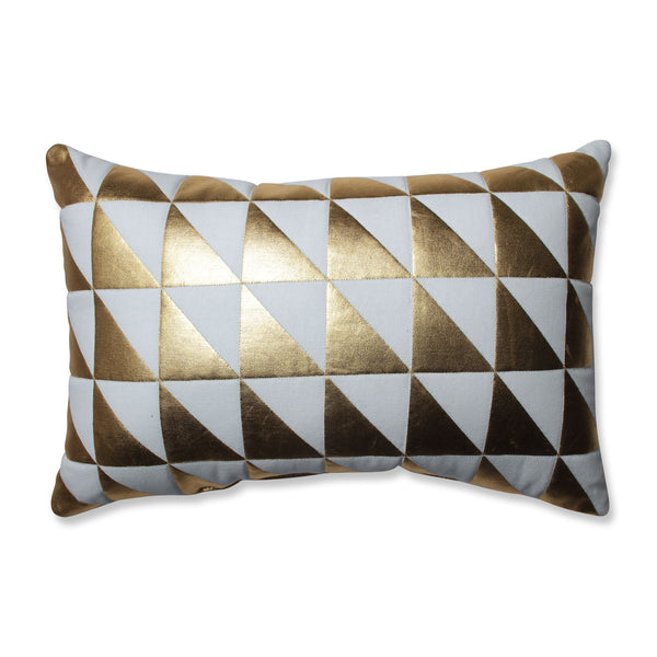 Indoor Christmas Glamour Triangle Gold White Rectangular Throw