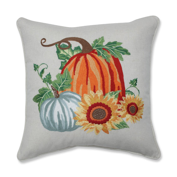 Fall Embroidered Pumpkin Pillow