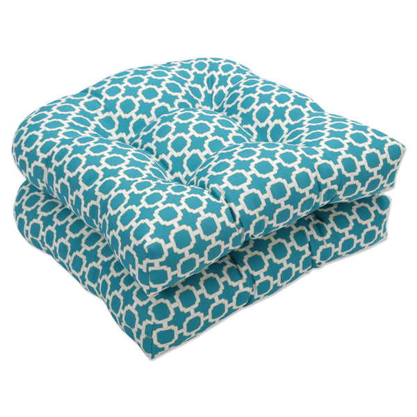 Hockley Teal Wicker Seat Cushion (Set Of 2) Pillow Perfect