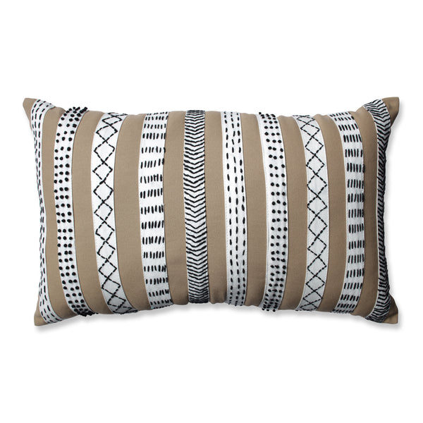 Tribal Bands Camel Cream Black Rectangular Throw Pillow Pillow Perfect