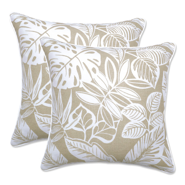 Pillow Perfect Delray Natural 60-inch Blown Bench Graphic Print Natural  Square Throw Pillow in the Outdoor Decorative Pillows department at