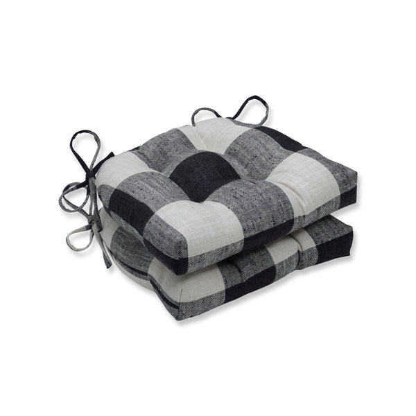 Black and white discount checked chair pads