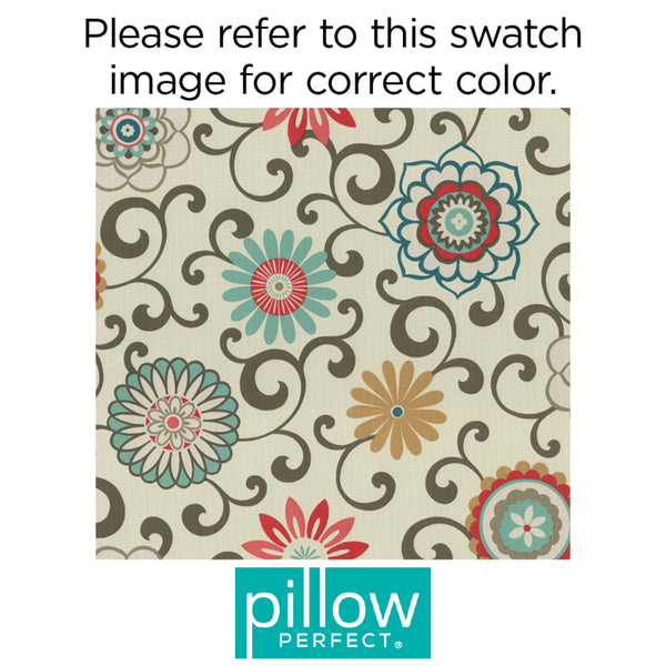 Pillow Perfect Outdoor Pom Pom Play Peachtini Throw Pillow, 47 cm, Confezione da 2
