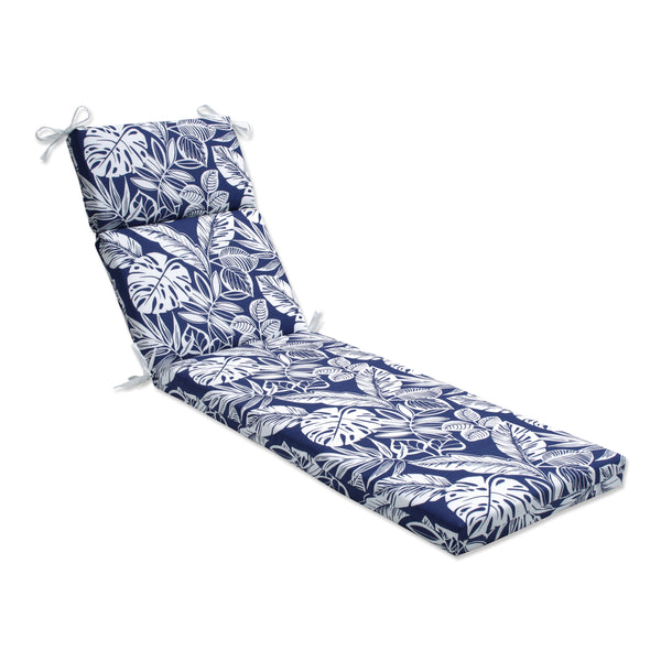 Outdoor Indoor Delray Navy Chaise Lounge Cushion 72.5 in. L X 21 in. W X 3 in. D Pillow Perfect