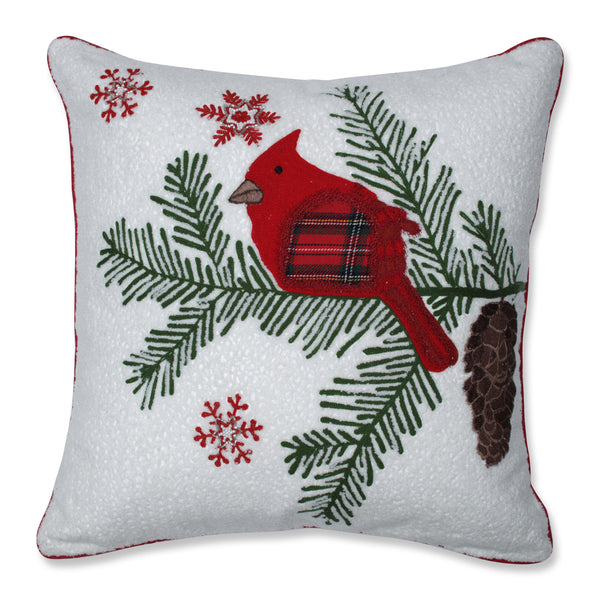 Plaid Pinecone Monogrammed Throw Pillow Cover