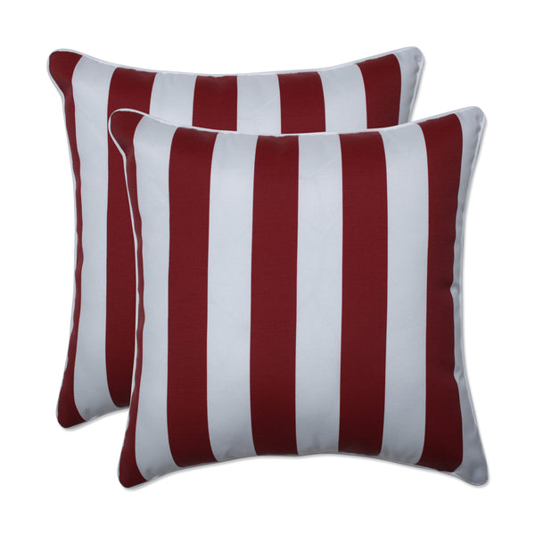 Red and white striped throw pillows hot sale