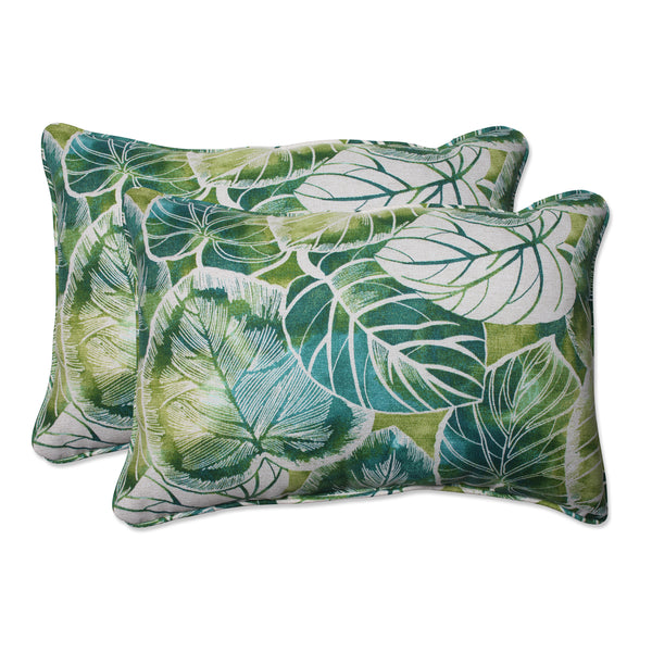 Outdoor/Indoor Baja Linen Lime Over-sized Rectangular Throw Pillow