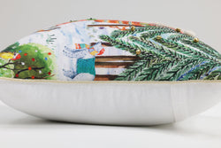 Christmas Ski Santa 18" Throw Pillow