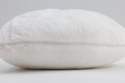 Fur Heart Shaped White Throw Pillow