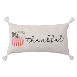 Thankful Pumpkin Natural Throw Pillow