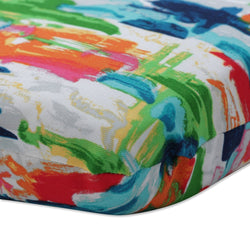 Abstract Reflections Multi Multicolored Round Corner Chair Cushion - Pillow Perfect