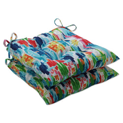 Abstract Reflections Multi Square Tufted Seat Cushions - Pillow Perfect