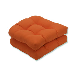 Outdoor/Indoor Sundeck Orange Wicker Seat Cushion (Set of 2)
