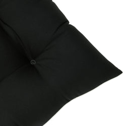 Outdoor/Indoor Fortress Canvas Black Tufted Seat Cushions