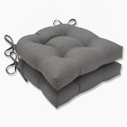 Outdoor/Indoor Rave Graphite Deluxe Tufted Chairpad (Set of 2)