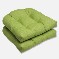 Outdoor/Indoor Baja Linen Lime Wicker Seat Cushion (Set of 2)