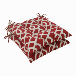 Outdoor/Indoor New Geo Red Tufted Seat Cushions