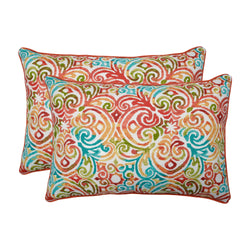 Outdoor/Indoor Corinthian Dapple Over-sized Rectangular Throw Pillow (Set of 2)