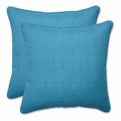 Outdoor/Indoor Veranda Turquoise 16.5-inch Throw Pillow (Set of 2)