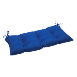 Outdoor/Indoor Fresco Blue Tufted Bench/Swing Cushion