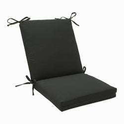 Outdoor/Indoor Fortress Canvas Black Squared Corners Chair Cushion
