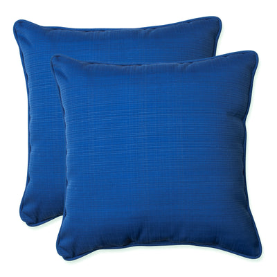 Outdoor/Indoor Fresco Blue 18.5-inch Throw Pillow (Set of 2)