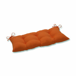 Outdoor/Indoor Sundeck Orange Tufted Bench/Swing Cushion