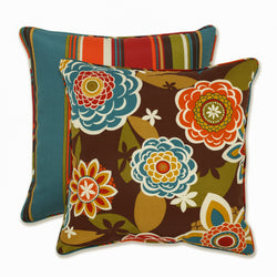 Outdoor/Indoor Annie/Westport Chocolate 18.5-inch Throw Pillow (Set of 2)