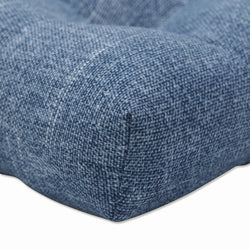 Outdoor/Indoor Tory Denim Deluxe Tufted Chairpad (Set of 2)