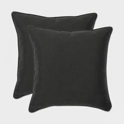 Outdoor/Indoor Fresco Black 18.5-inch Throw Pillow (Set of 2)
