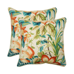Outdoor/Indoor Botanical Glow Tiger Lily 18.5-inch Throw Pillow (Set of 2)