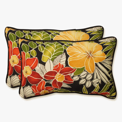 Outdoor/Indoor Clemens Noir Rectangular Throw Pillow (Set of 2)