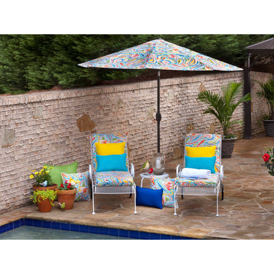 Outdoor/Indoor Veranda Turquoise Rectangular Throw Pillow (Set of 2)