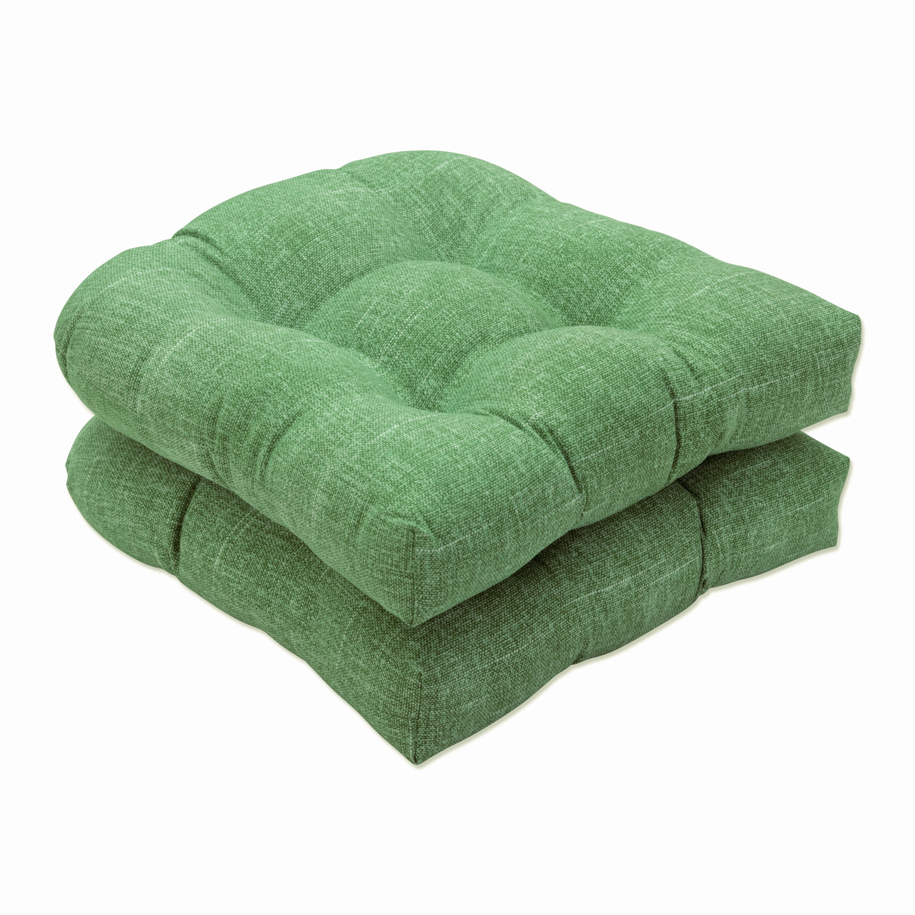 Outdoor/Indoor Tory Palm Green Wicker Seat Cushion (Set of 2) 19 in. L