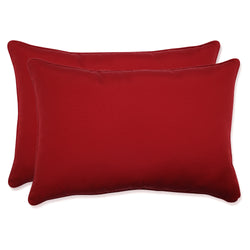 Outdoor/Indoor Pompeii Red Over-sized Rectangular Throw Pillow (Set of 2)