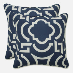 Outdoor/Indoor Carmody Navy 16.5-inch Throw Pillow (Set of 2)