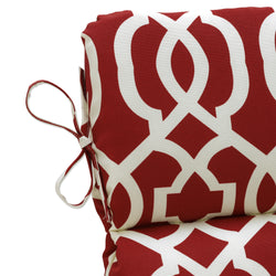 Outdoor/Indoor New Geo Red Rounded Corners Chair Cushion