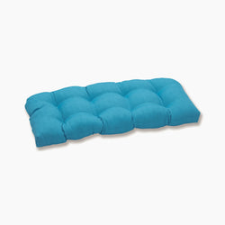 Outdoor/Indoor Veranda Turquoise Wicker Loveseat Cushion