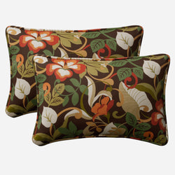 Outdoor/Indoor Coventry Cafe Over-sized Rectangular Throw Pillow (Set of 2)