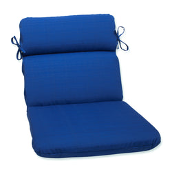 Outdoor/Indoor Fresco Blue Rounded Corners Chair Cushion