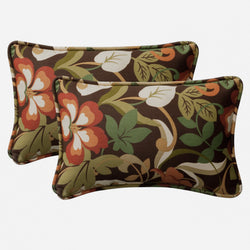 Pillow Perfect Outdoor/Indoor Floral 2024 Beachy Multicolor Lumbar Pillows 11X18