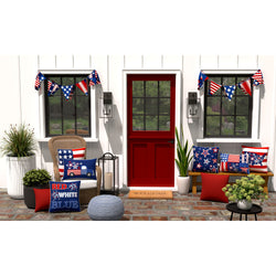 Outdoor/Indoor Pompeii Red 18.5-inch Throw Pillow (Set of 2)