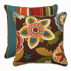 Outdoor/Indoor Annie/Westport Chocolate 16.5-inch Throw Pillow (Set of 2)