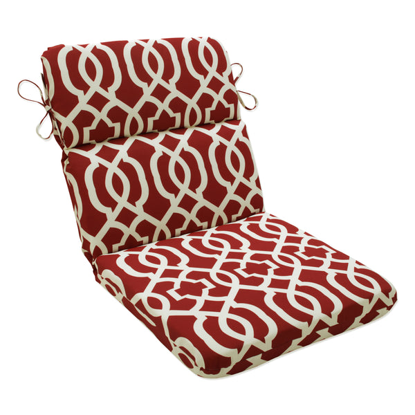 Outdoor/Indoor New Geo Red Rounded Corners Chair Cushion - Pillow Perfect