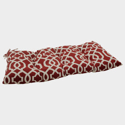 Outdoor/Indoor New Geo Red Tufted Bench/Swing Cushion
