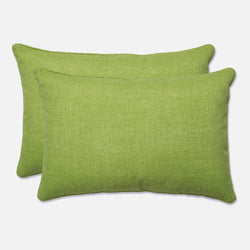 Outdoor/Indoor Baja Linen Lime Over-sized Rectangular Throw Pillow (Set of 2)