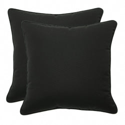 Outdoor/Indoor Fortress Canvas Black 16.5-inch Throw Pillow (Set of 2)