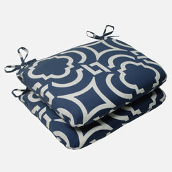 Outdoor/Indoor Carmody Navy Rounded Corners Seat Cushion (Set of 2)